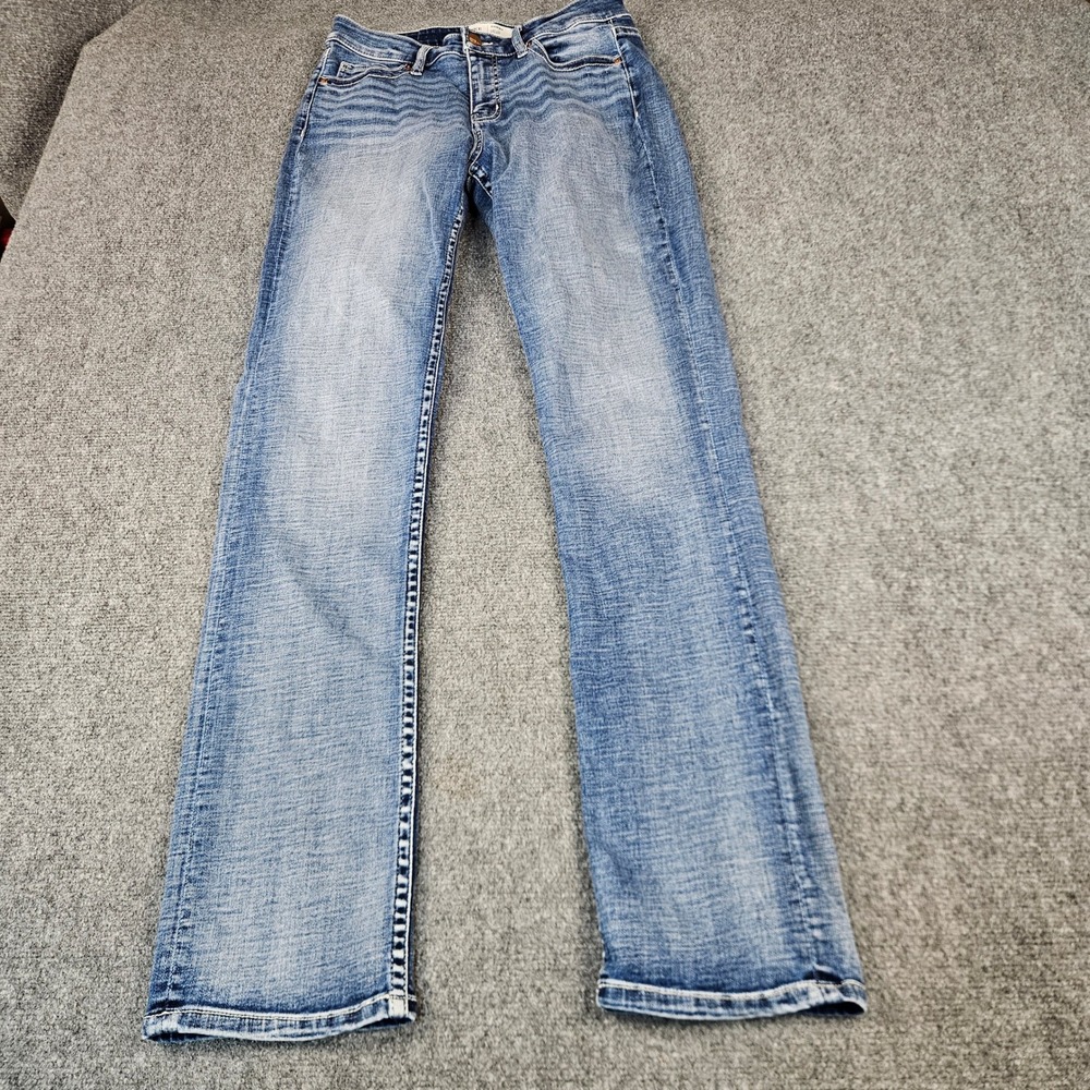 BKE Gabby Curvy Fit High Rise Straight Leg Jeans Blue Wash